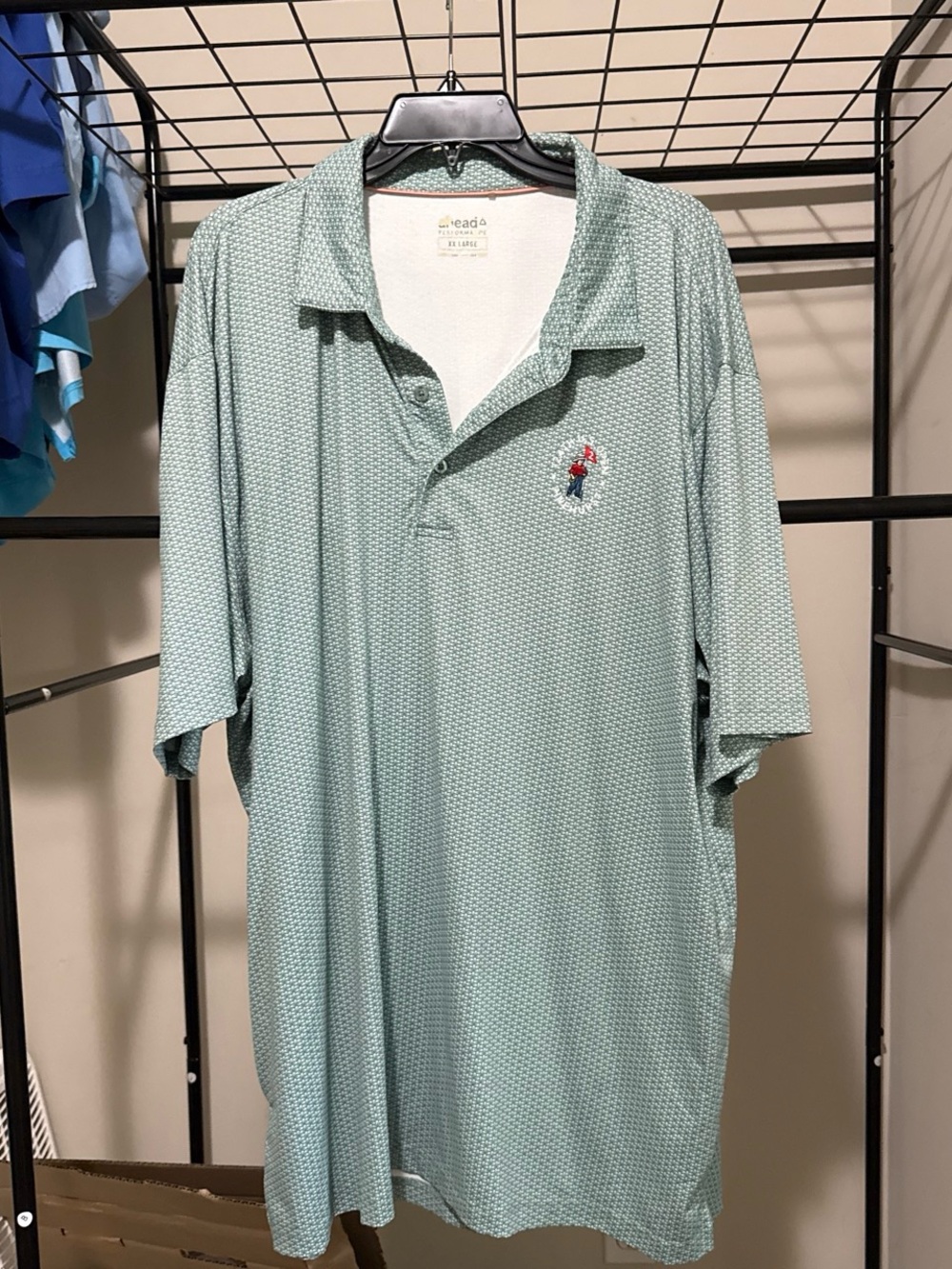 Classic Mint Green Short-Sleeve Polo with Embroidered Chest Logo